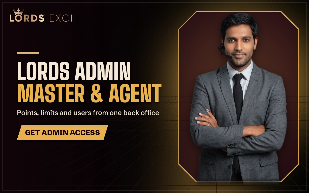 Lords Exchange admin back office dashboard showing master and agent role tiers