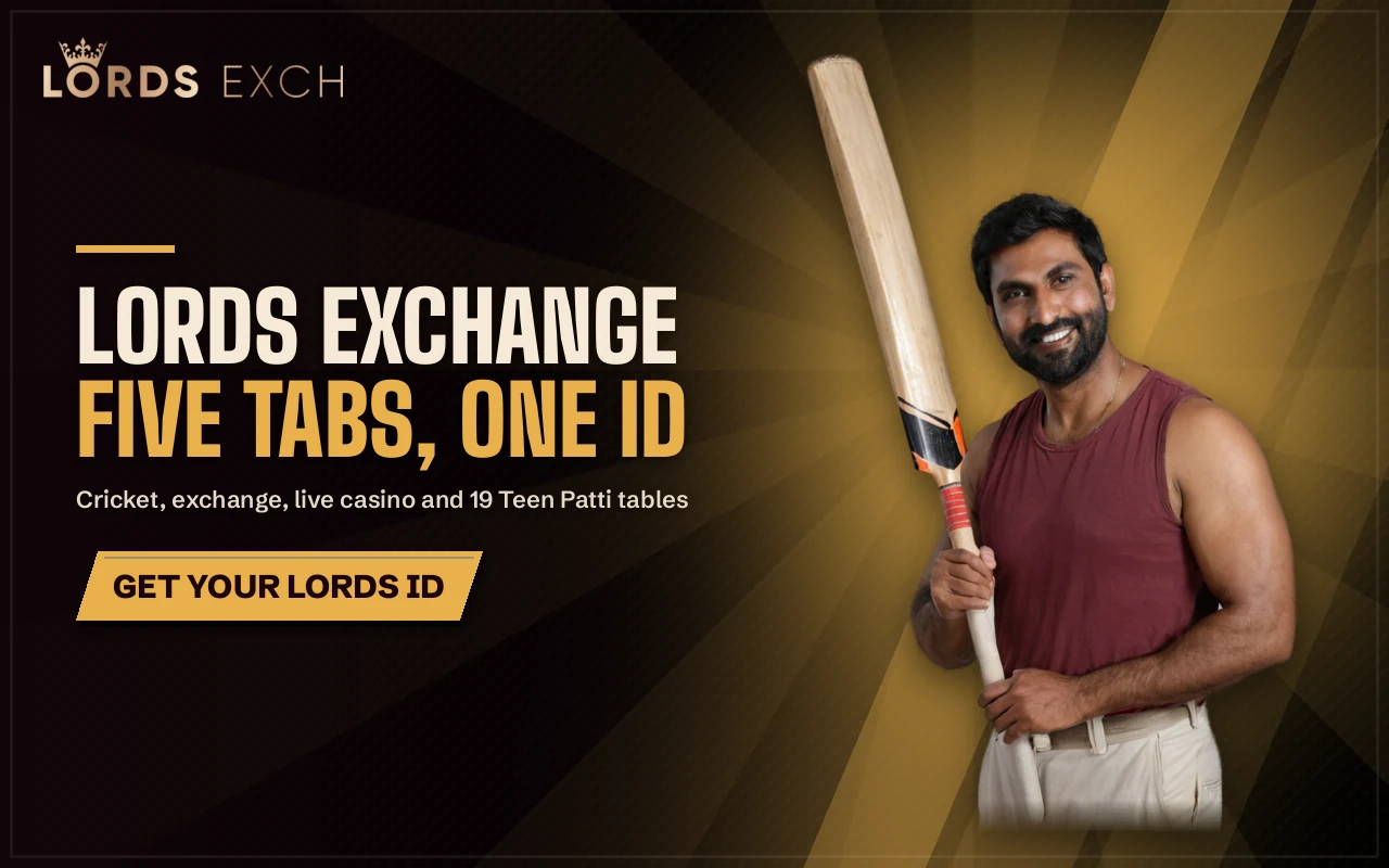 Lords Exchange cricket and live casino lobby on a phone and desktop