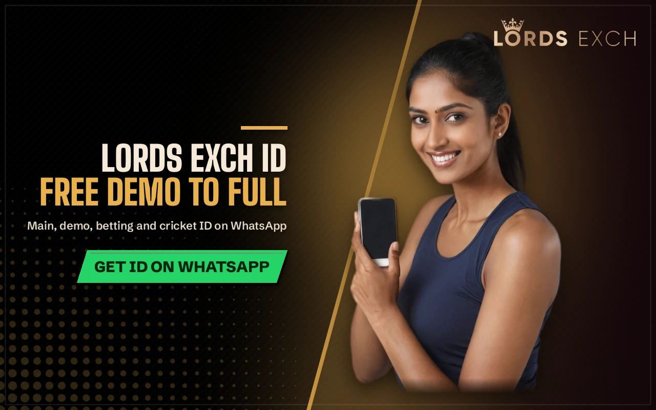 Lords Exchange ID sign-up shown on a phone with demo and betting options